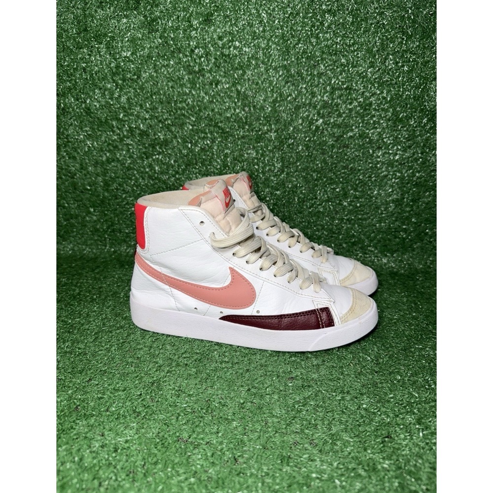 Nike Blazer Mid '77 Womens Size 5.5 White Red Pink Skate Shoes Athletic Sneakers